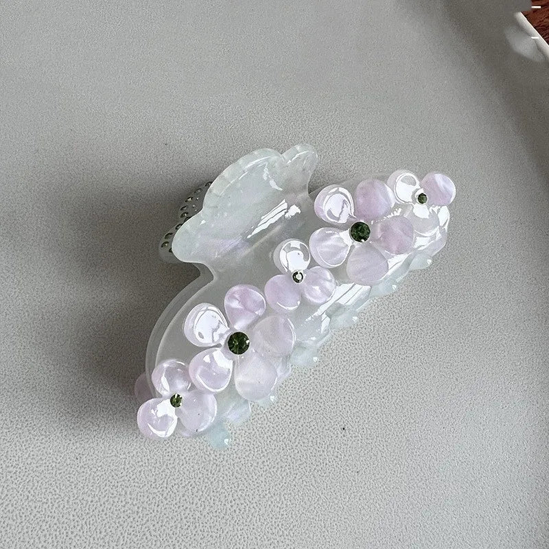 Rhinestone Flower Hair Claws Clips