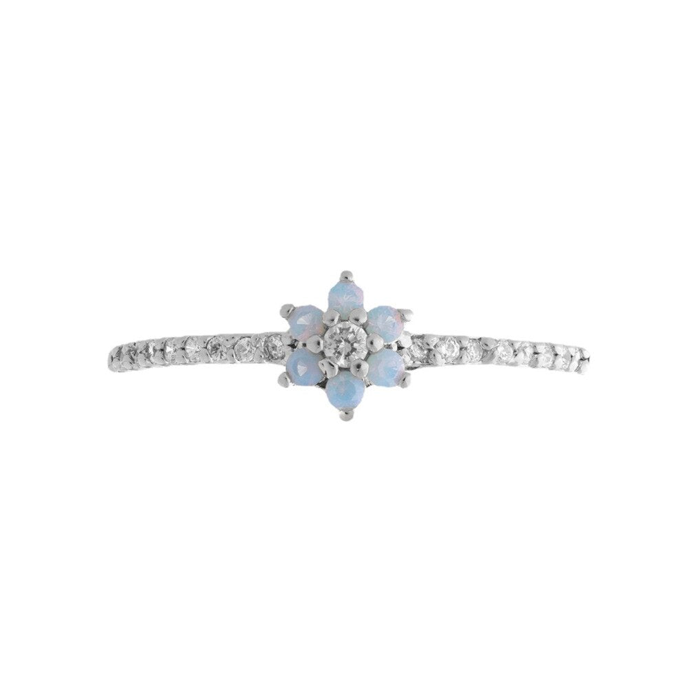 Blue Blossom Ring Set