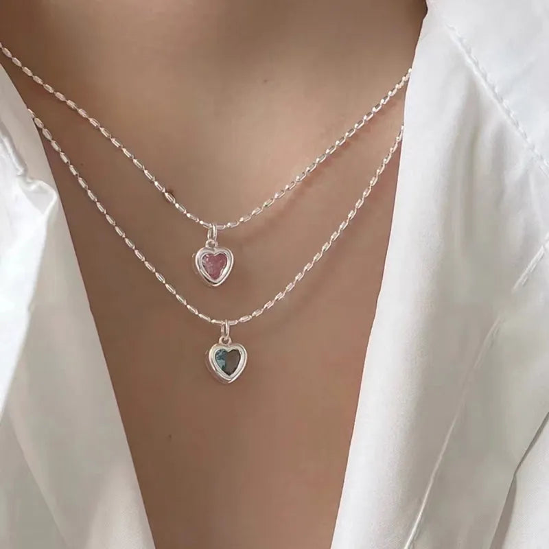 Colorful Heart Pendant Necklace