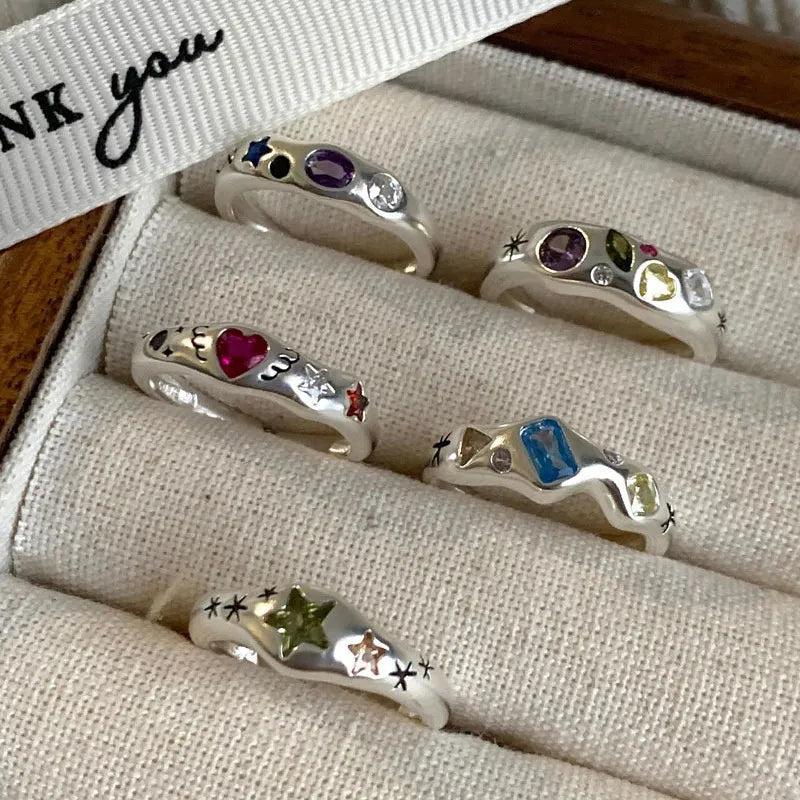 Heart Stone Rings