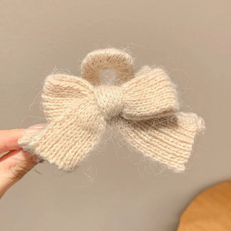 Knitted Bow Hair Claw Clip