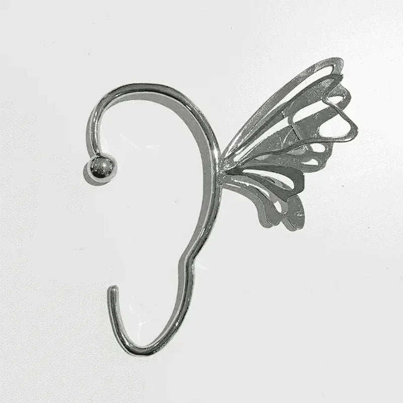 Silver Butterfly Ear Clip