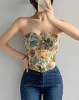 Vintage Embroidery Corset Top