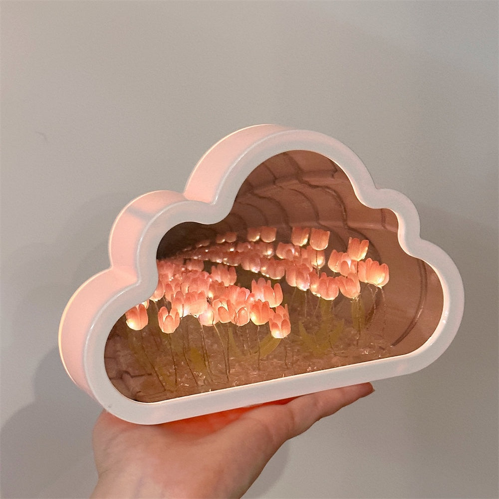 DIY Cloud Tulip Mirror Lamp