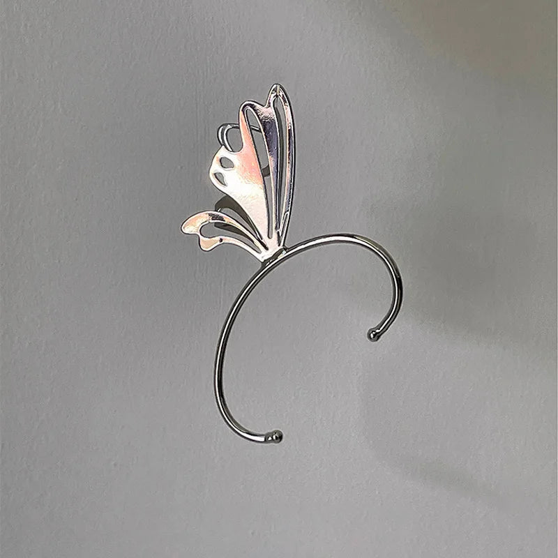 Silver Butterfly Ear Clip