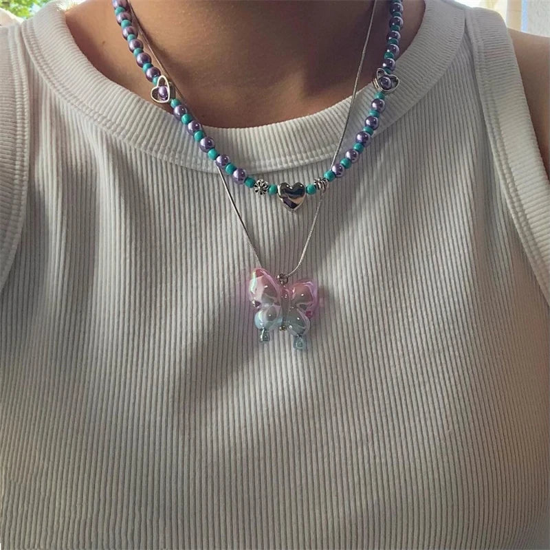 Gradient Butterfly Necklace