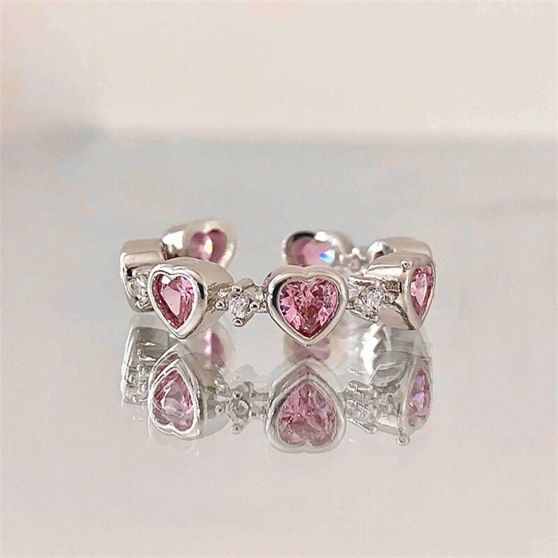 Mini Pink Hearts Ring