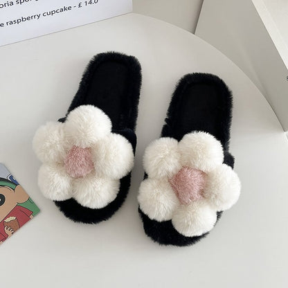 Plush Flower Slippers