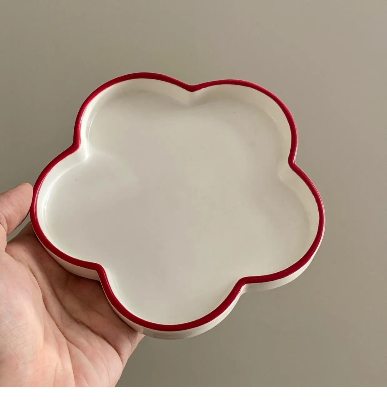 Vintage Red Flower Plate