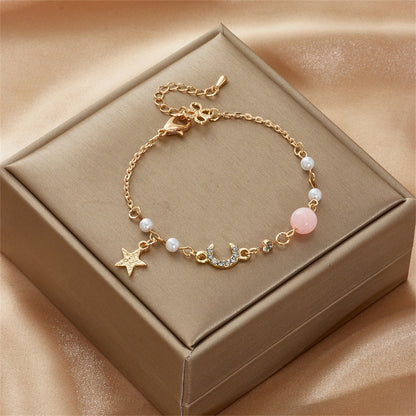 Star and Moon Pearl Bracelets