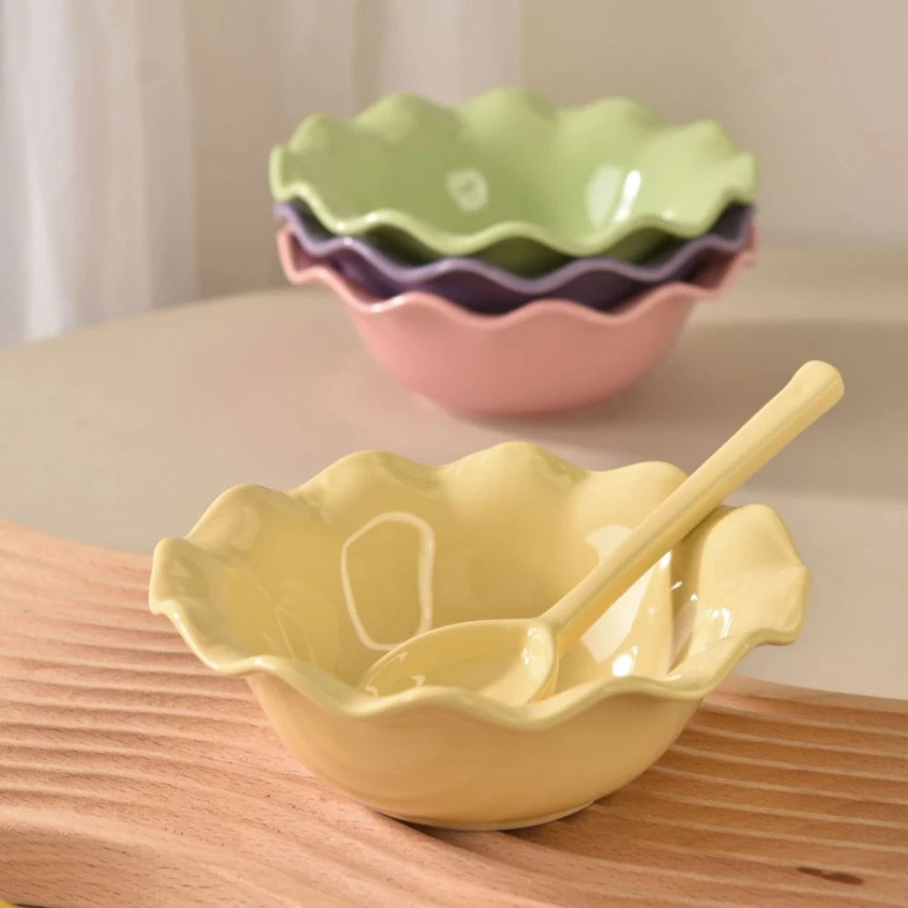 Ceramics Lace Bowl &amp; Spoon