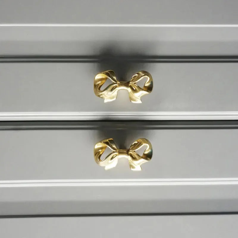 Gold Bow Tie Drawer Knobs