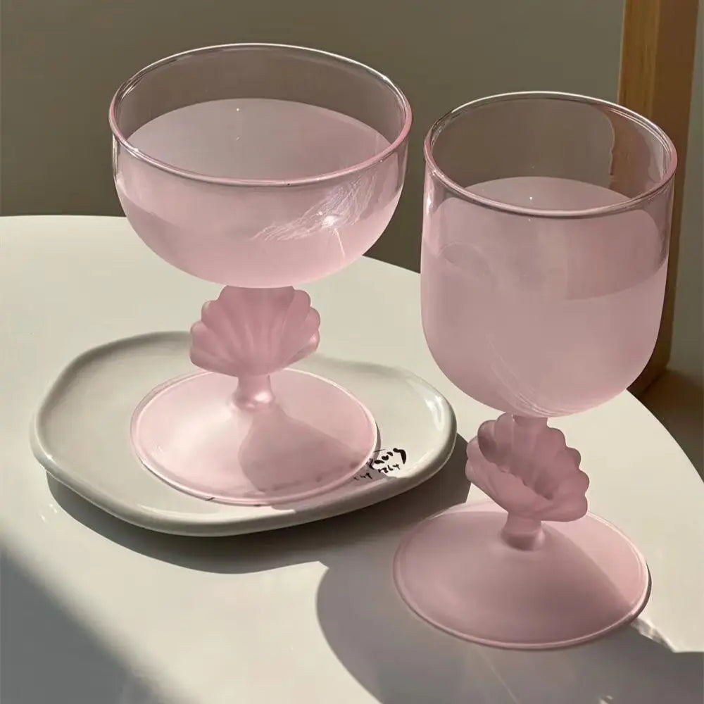 Pink Shell Wine Glass