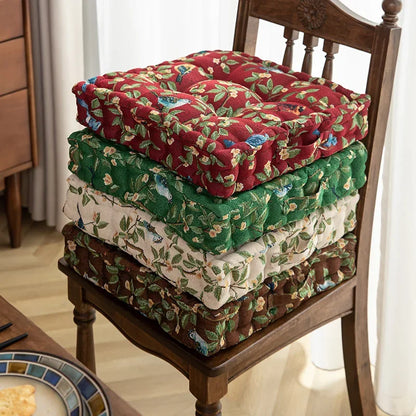 Flower Themed Pleated Seat Cushion