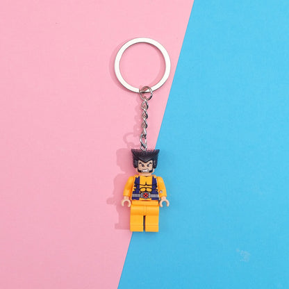 Super Hero Building Blocks Keychain