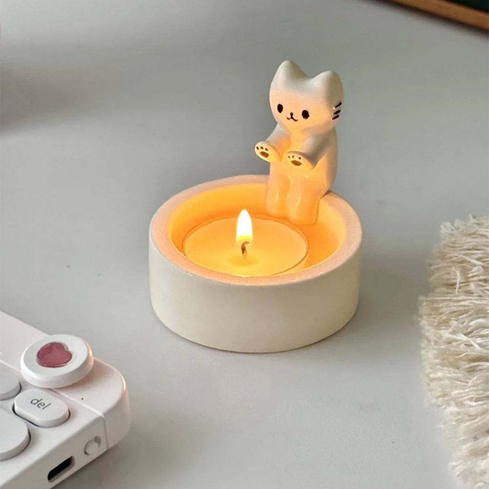 Kitten Candle Holder Handmade