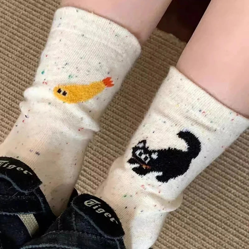 Cat Fish Cotton Socks