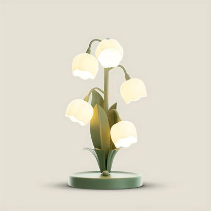 Lily of The Valley Green Table Lamp