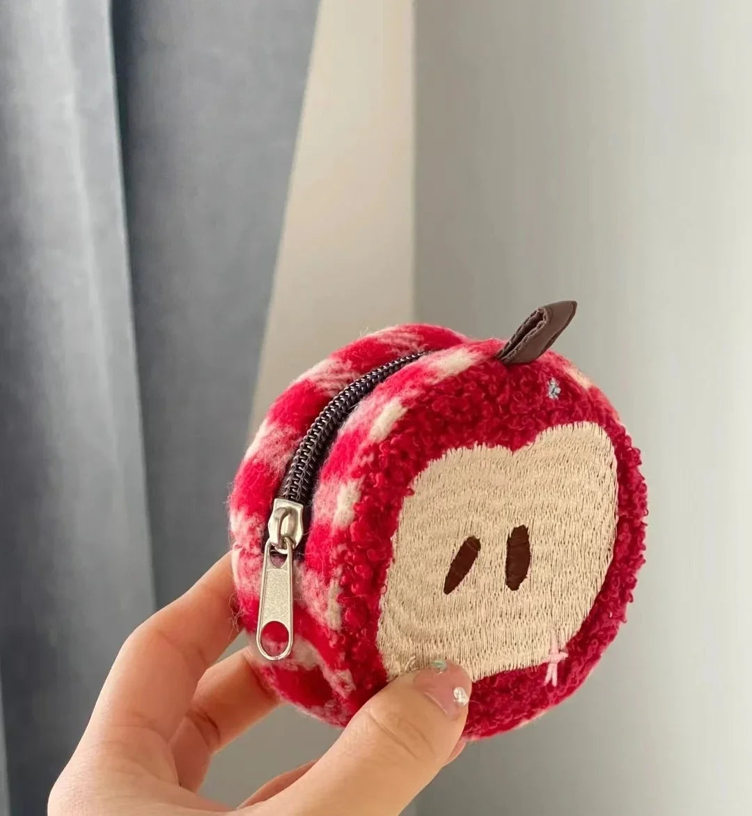 Wool Red Apple Pencil Case