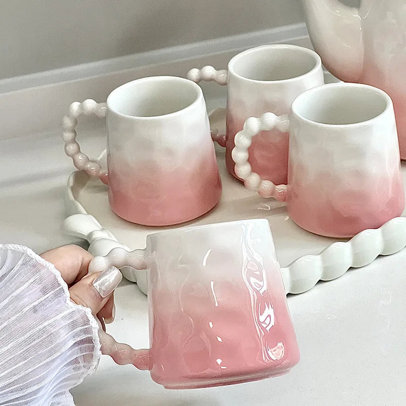 Pink Gradient Ceramic Teapot Set