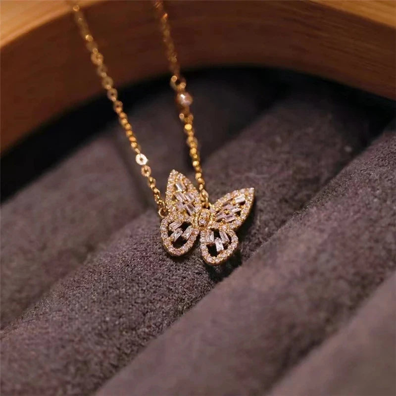 Diamond Butterfly Necklace