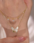 Butterfly Double Layer Golden Necklace