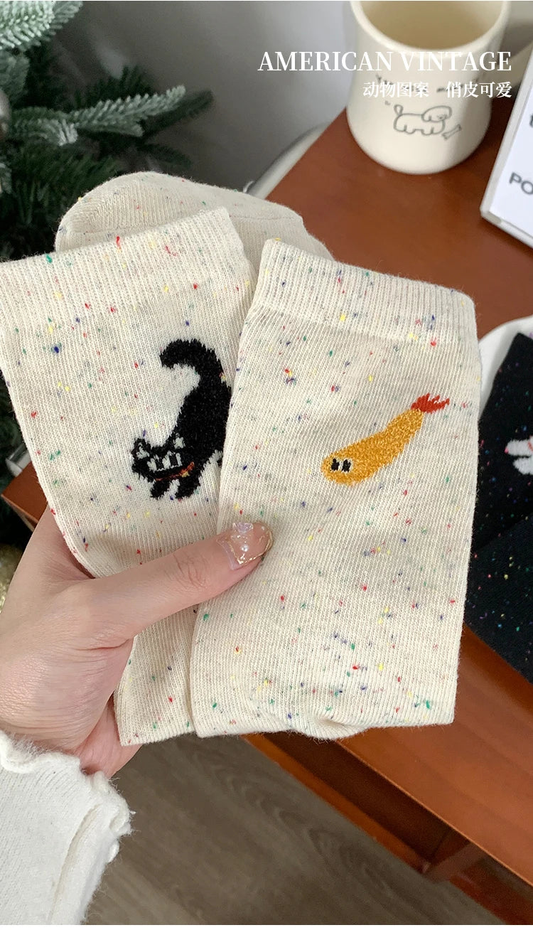 Cat Fish Cotton Socks