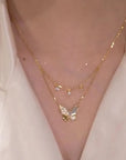 Butterfly Double Layer Golden Necklace