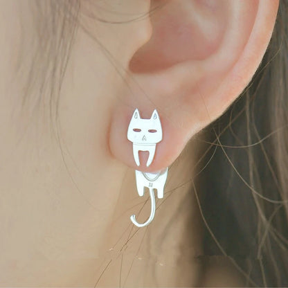 Chilling Cat Stud Earrings