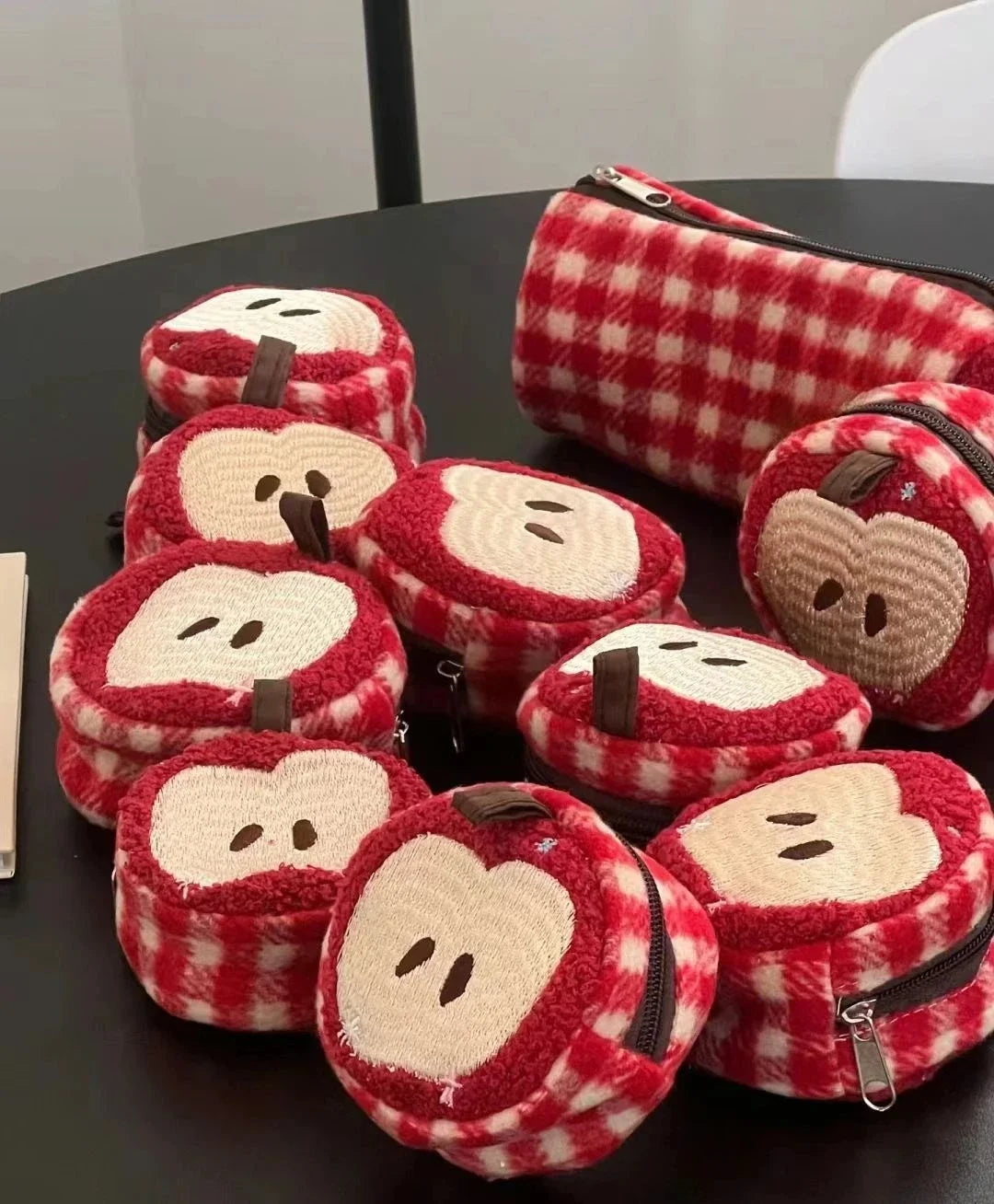 Wool Red Apple Pencil Case