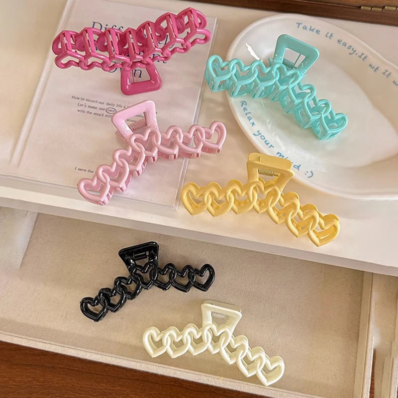 Heart Chains Hair Claw Clips