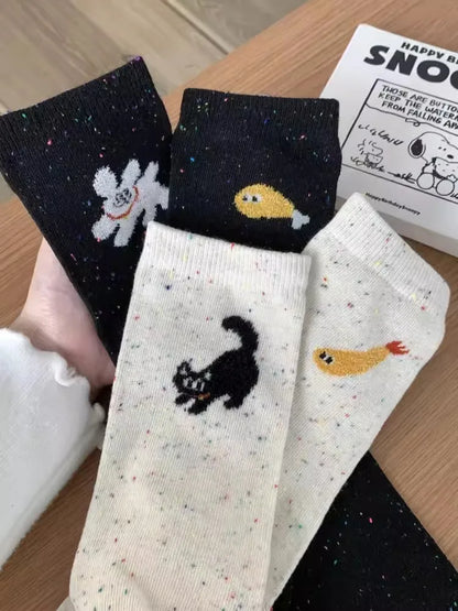 Cat Fish Cotton Socks