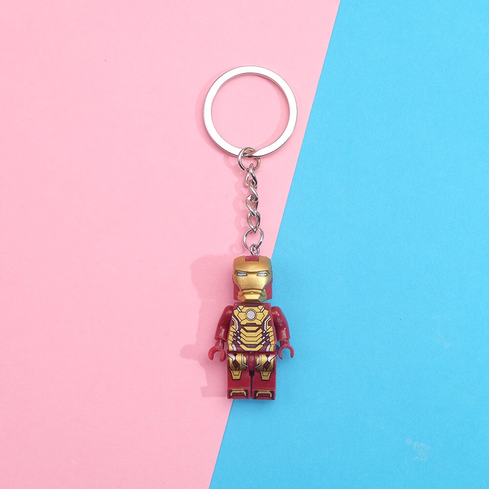 Super Hero Building Blocks Keychain