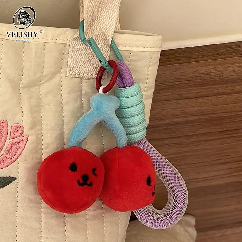 Plush Cherry Keychains