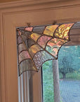 Stained Glass Spider Web Window Corner