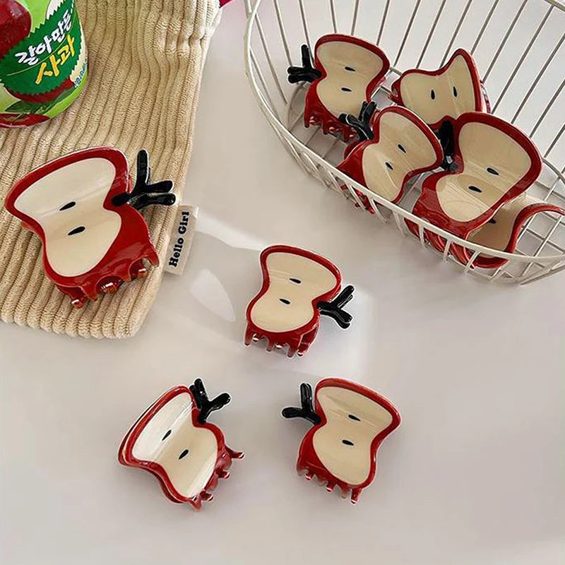 Apple Hair Claw Clip