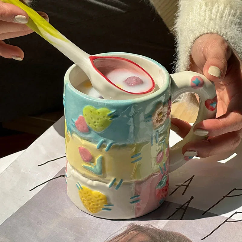 Floral Quilt Ceramic Mug