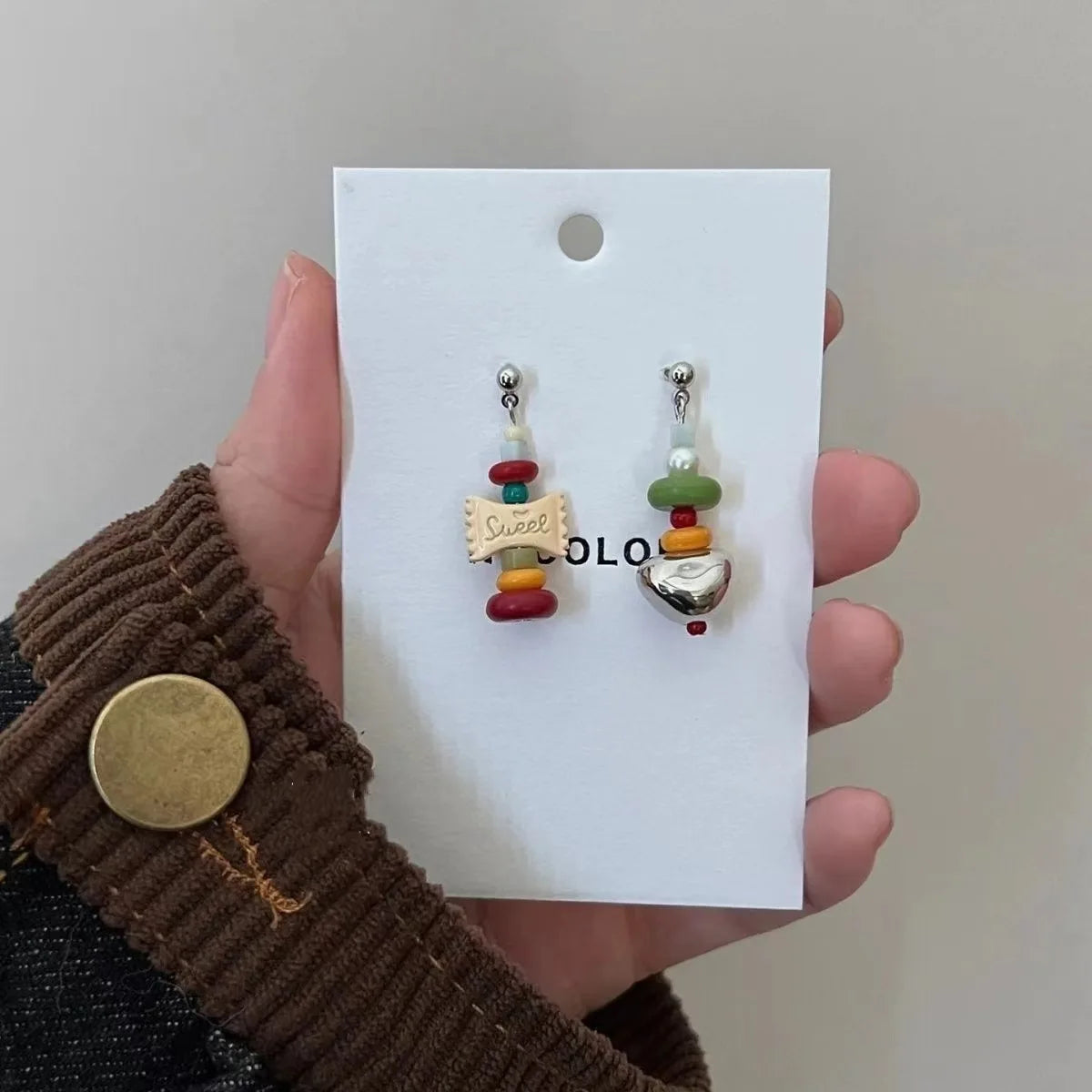 Handmade Beaded Charm Earrings