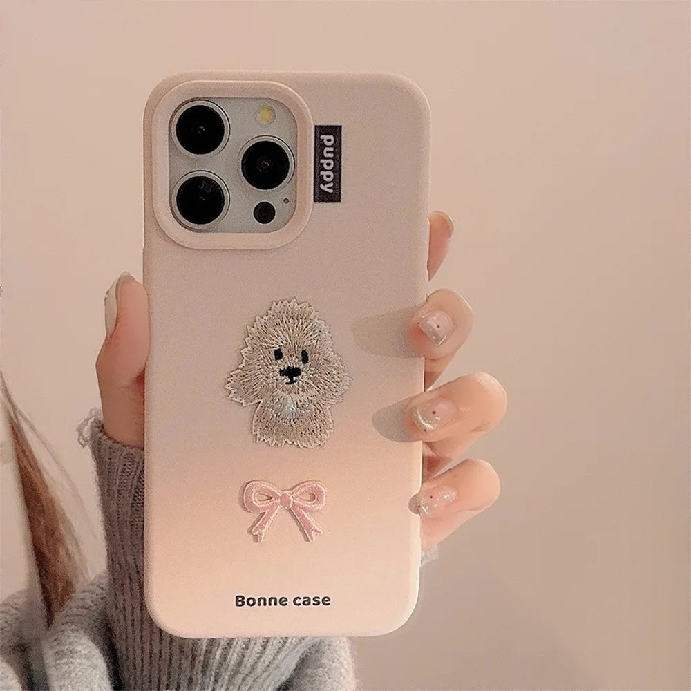 Embroidered Puppy Phone Case