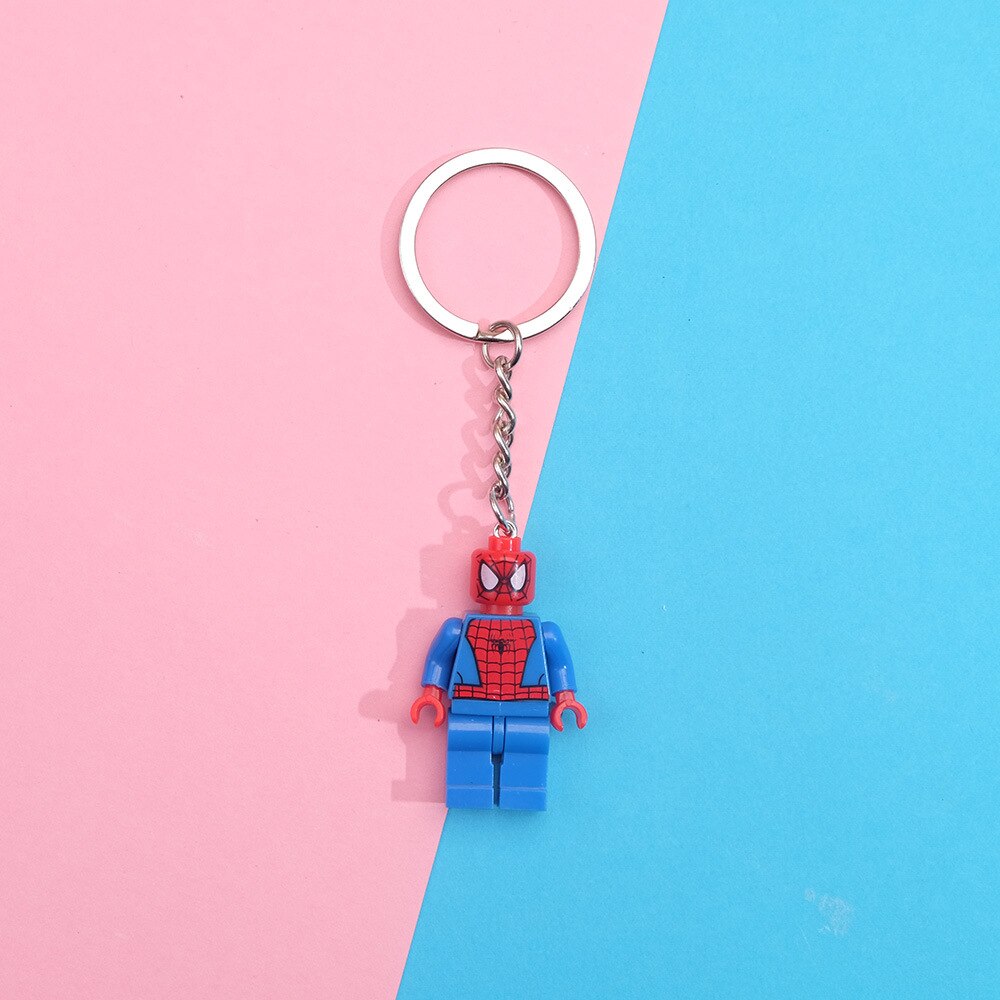 Super Hero Building Blocks Keychain