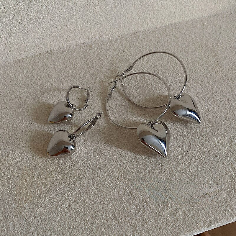 Metallic Heart Earrings