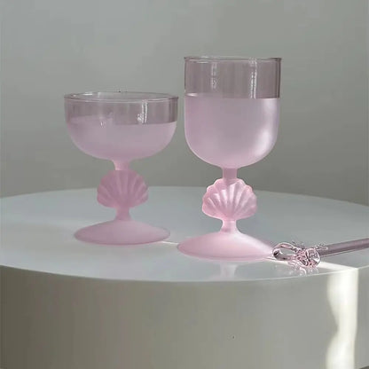 Pink Shell Wine Glass