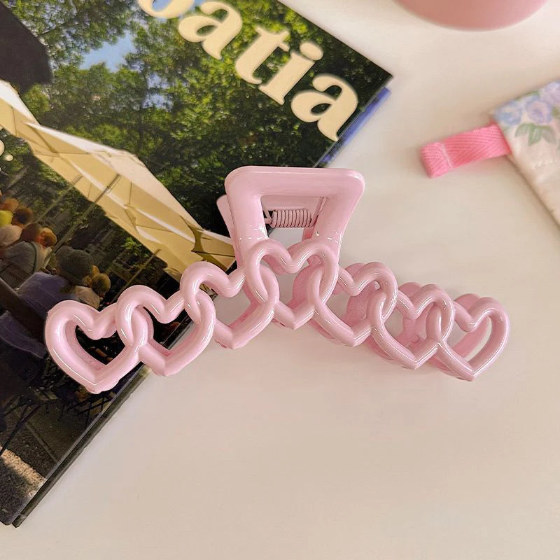 Heart Chains Hair Claw Clips