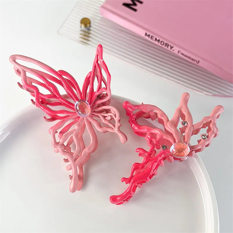 Y2k Metallic Butterfly Claw Clip