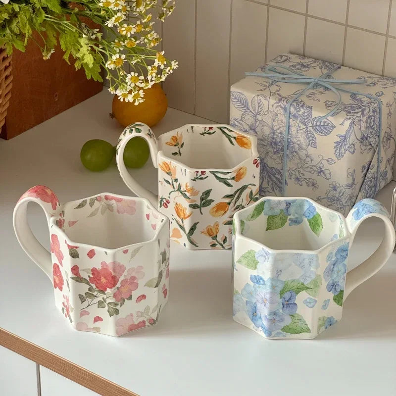 Flower Ceramic Mugs