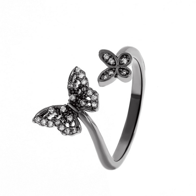 Crystal Butterfly Rings