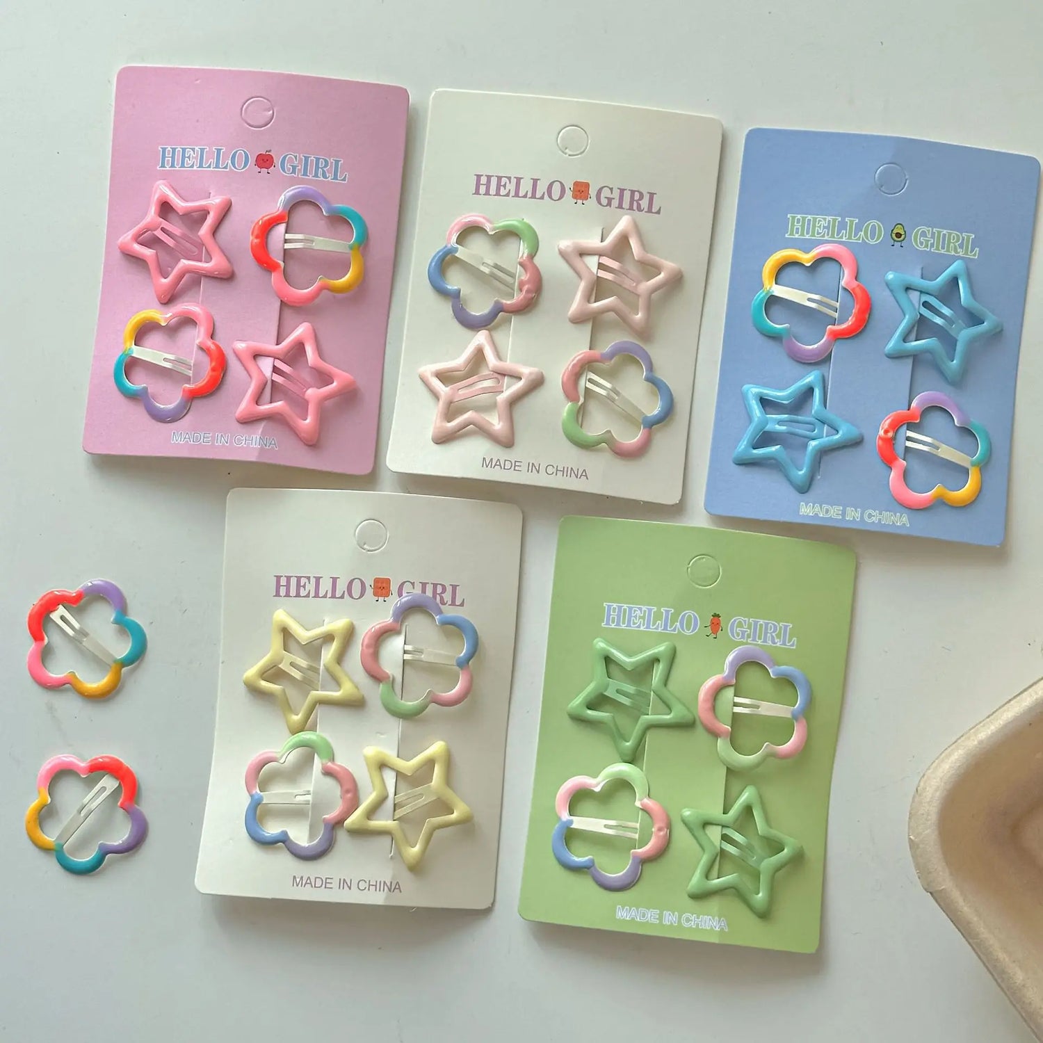 4Pcs Stars &amp; Flower Hairpins