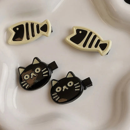 Mini Fish &amp; Cat Hairpins