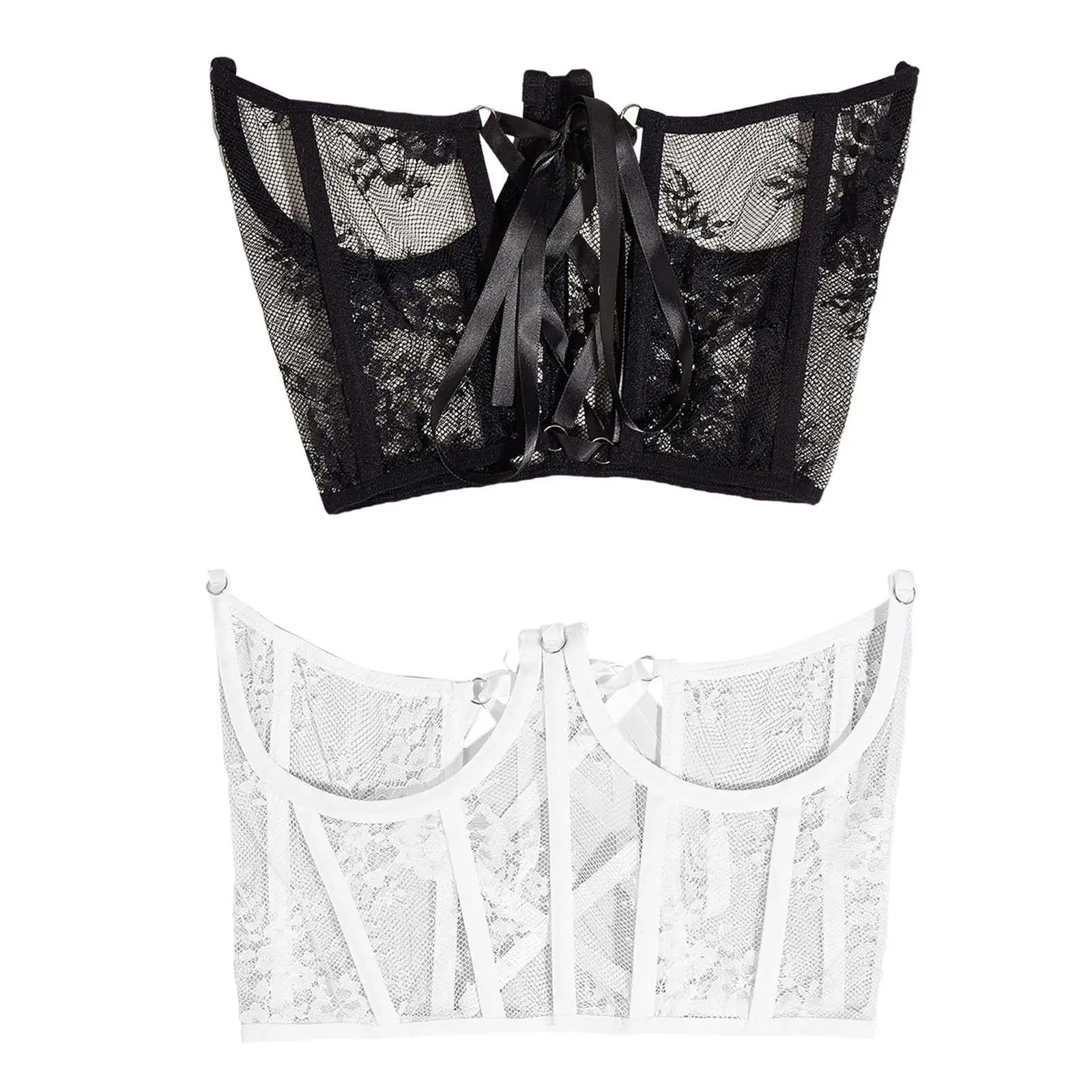Lace Flower Embroidered Corset