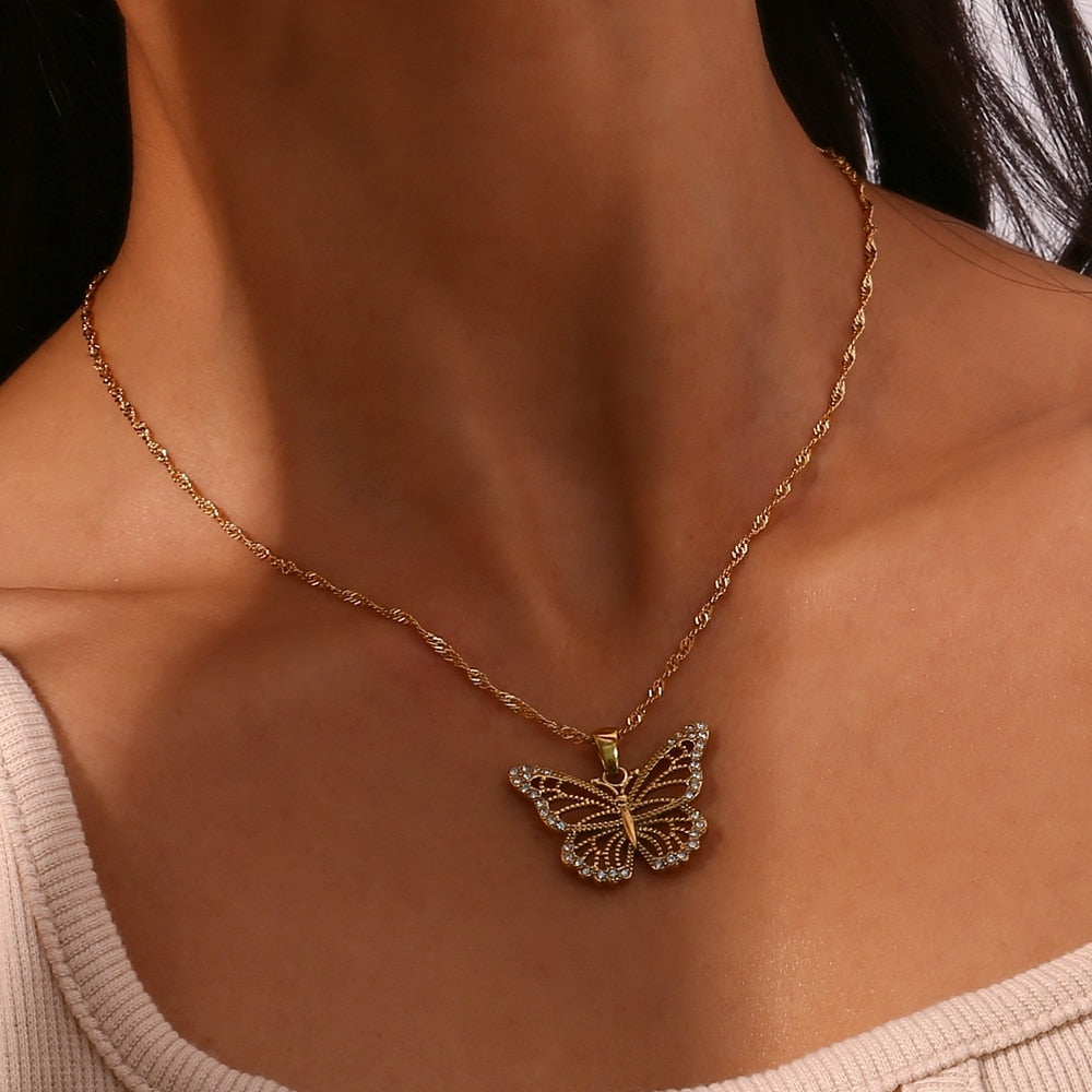 Crystal Butterfly Necklace